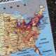 Ancienne carte MDI États-Unis USA vintage