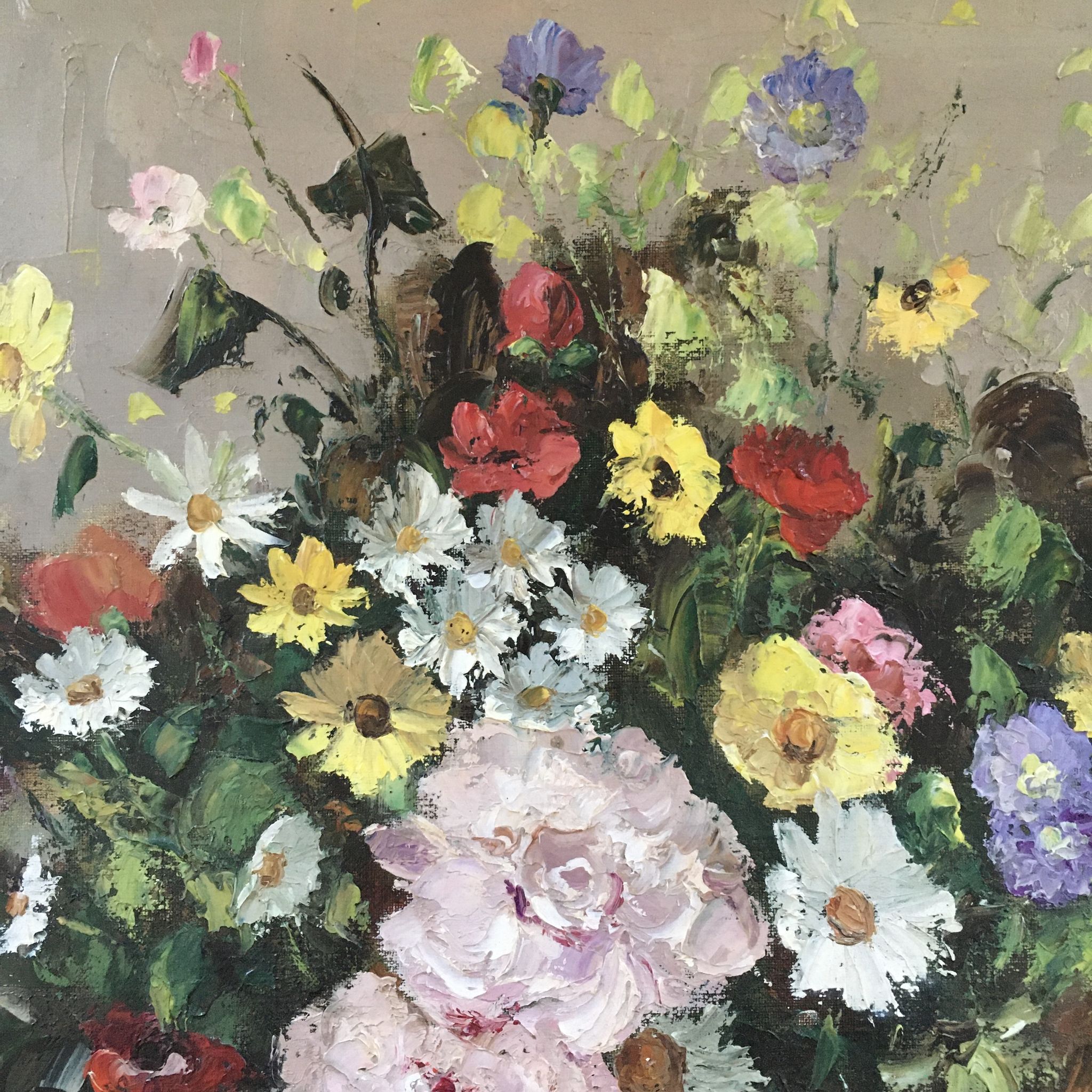 Tableau bouquet de fleurs des champs