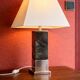 Vintage table lamp – marble and chrome metal base