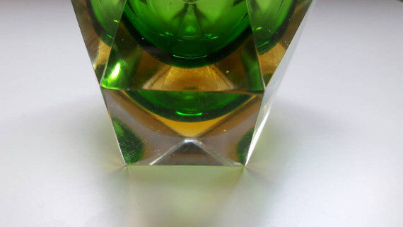 Vase Sommerso de Murano vert 70's