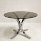 Round table chrome and smoked glass, 1970