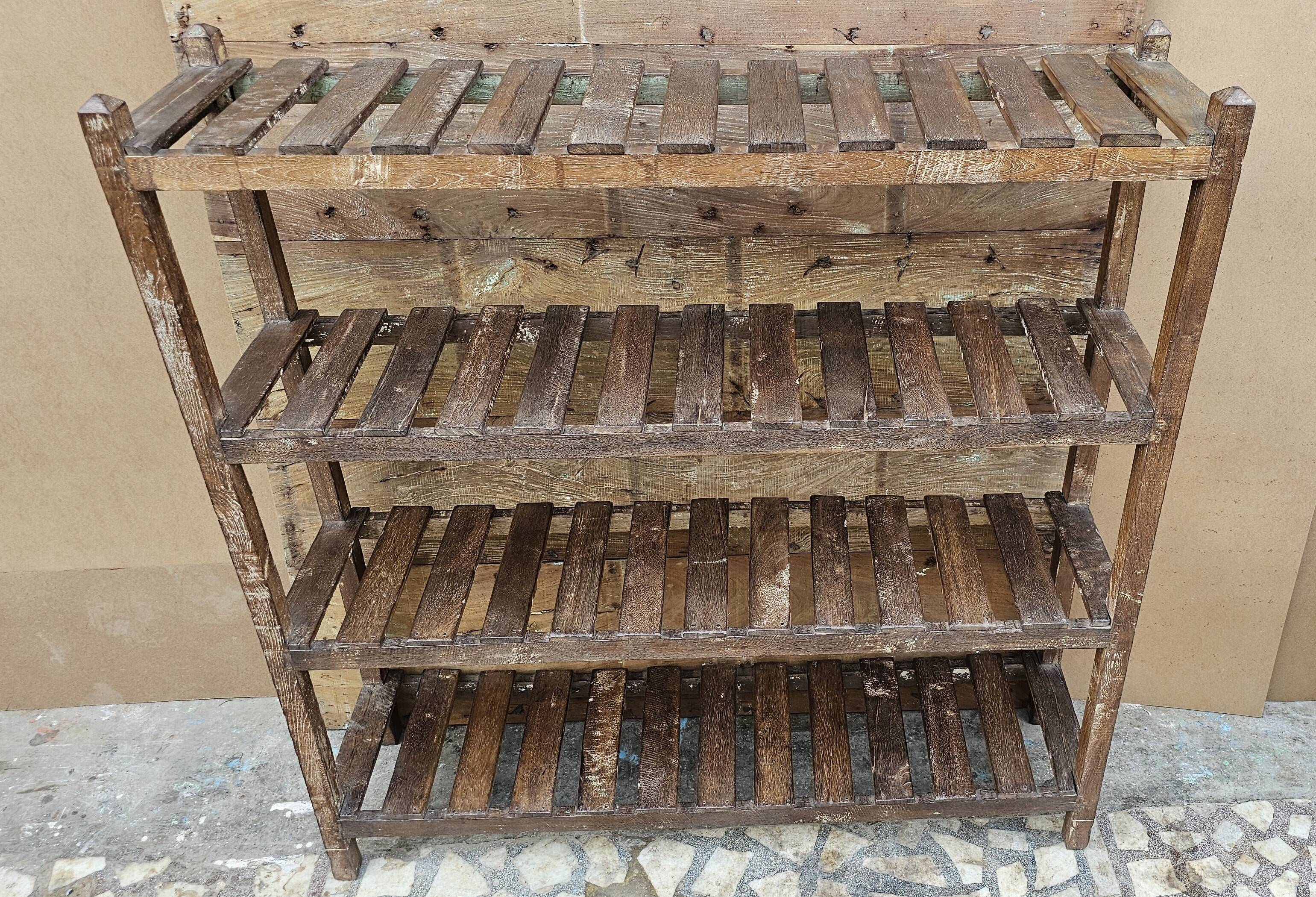 Antique Burmese teak workshop rack - shelf