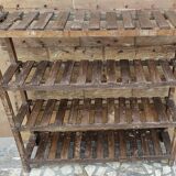 Ancien rack - étagère d'atelier en teck birman