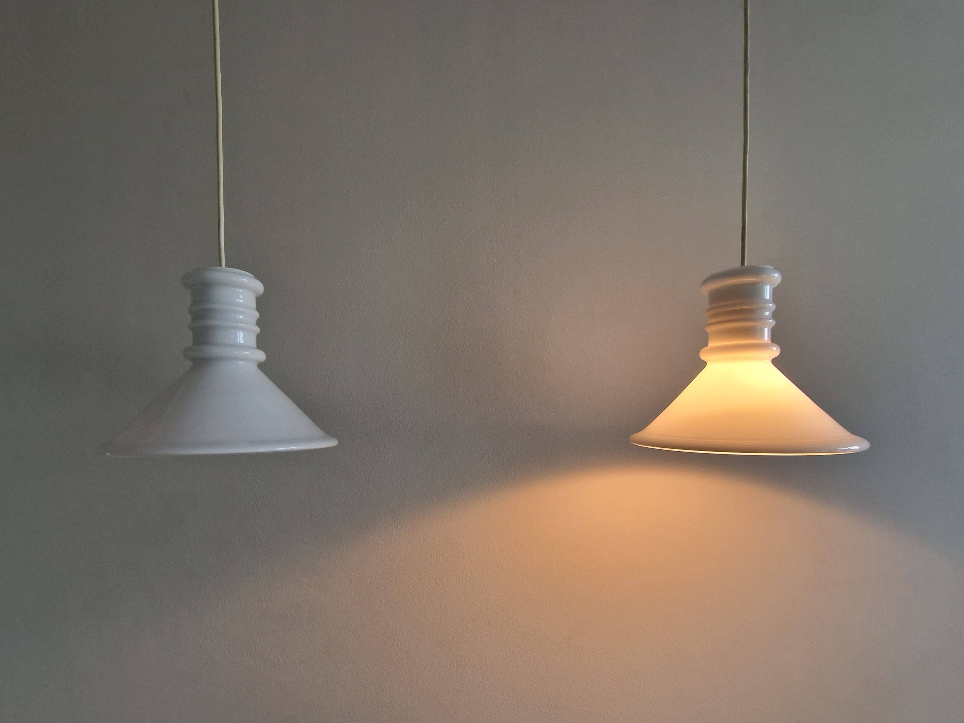 Set of 2 small 'Apoteker' pendant lamps by Sidse Werner for Holmegaard, Denmark 1980's