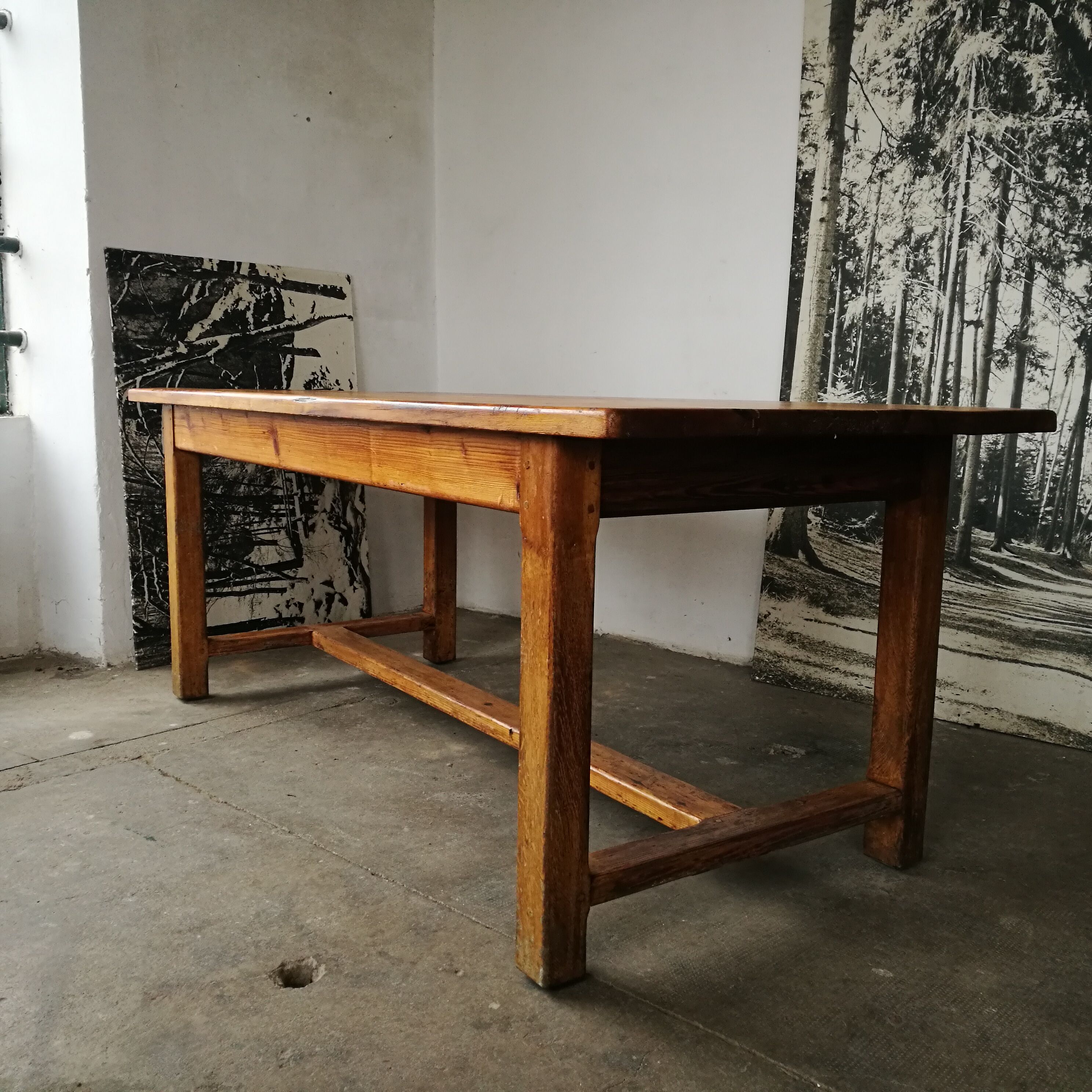 Wooden farm table