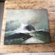 Oil painting raging sea L.Vermont 19th