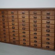 Antique French oak filing / apothecary cabinet by Chouanard, ca 1910