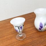 Vintage German glass vase and cup by Hans Jürgen Richartz for the Richartz art collection, set of 2.