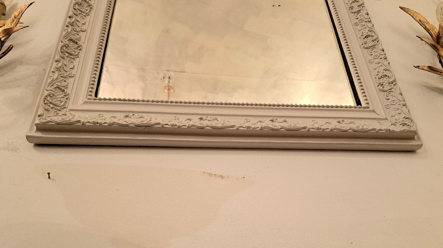 Louis Philippe style mirror in patinated stucco