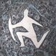 Wall plate in ceramic fat lava, rock decoration, 70s