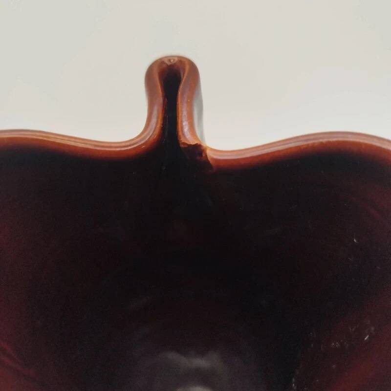 Pichet Vallauris vintage glazed ceramic with red drip design from the 1960s.