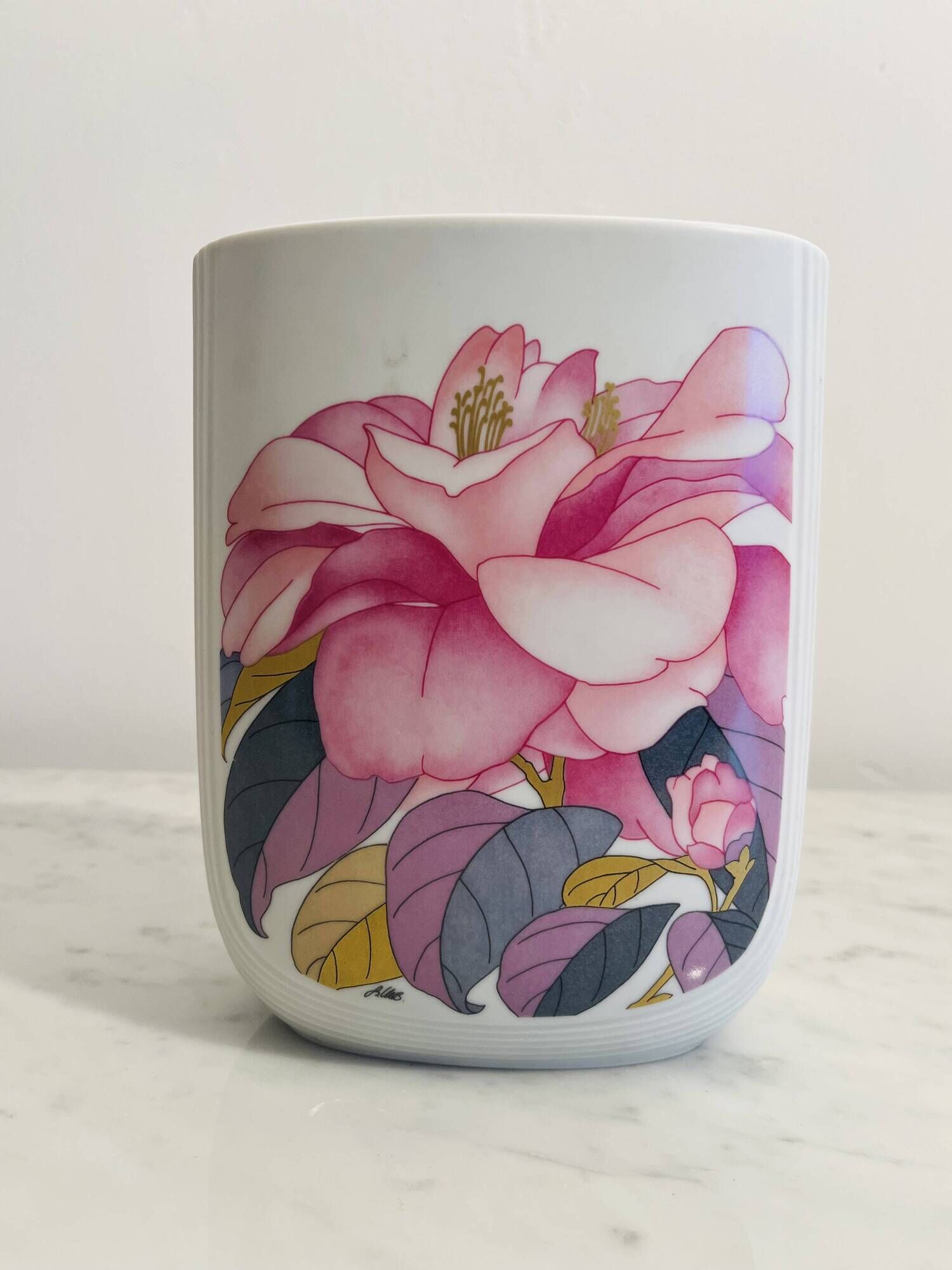 Vintage porcelain vase by Rosenthal created by artist Christa Goltz.