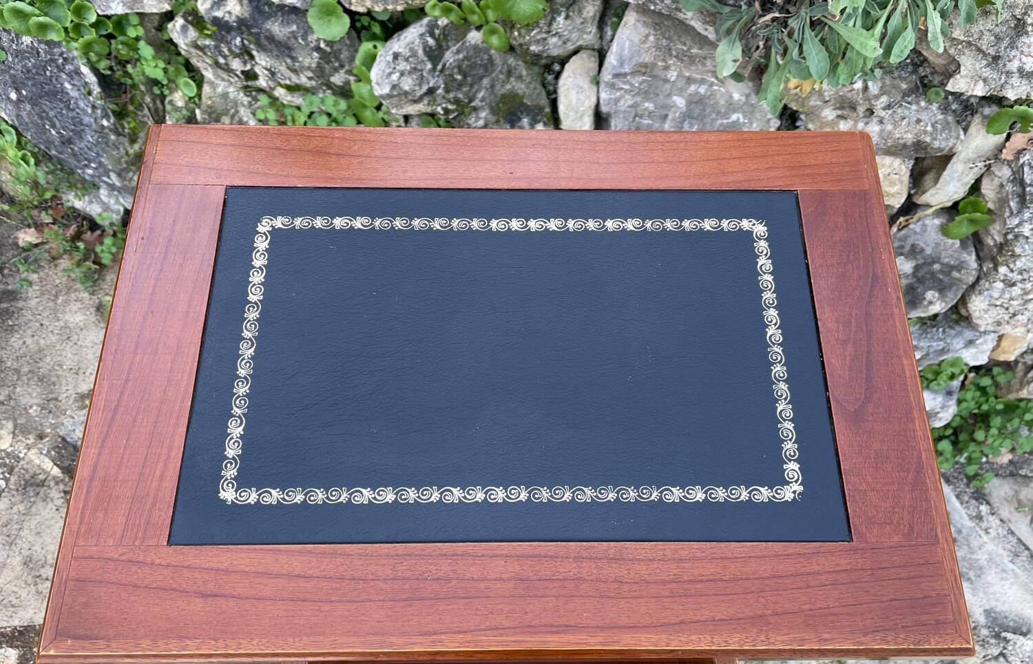 Small empire style solid mahogany writing chest of drawers