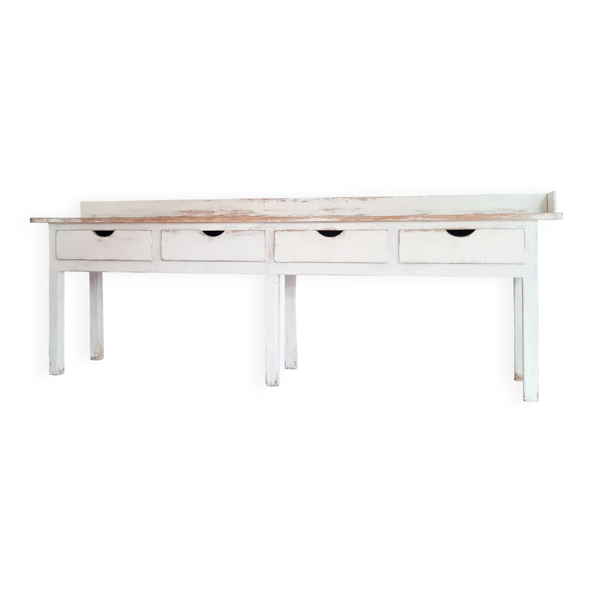 Antique counter, wooden work table.