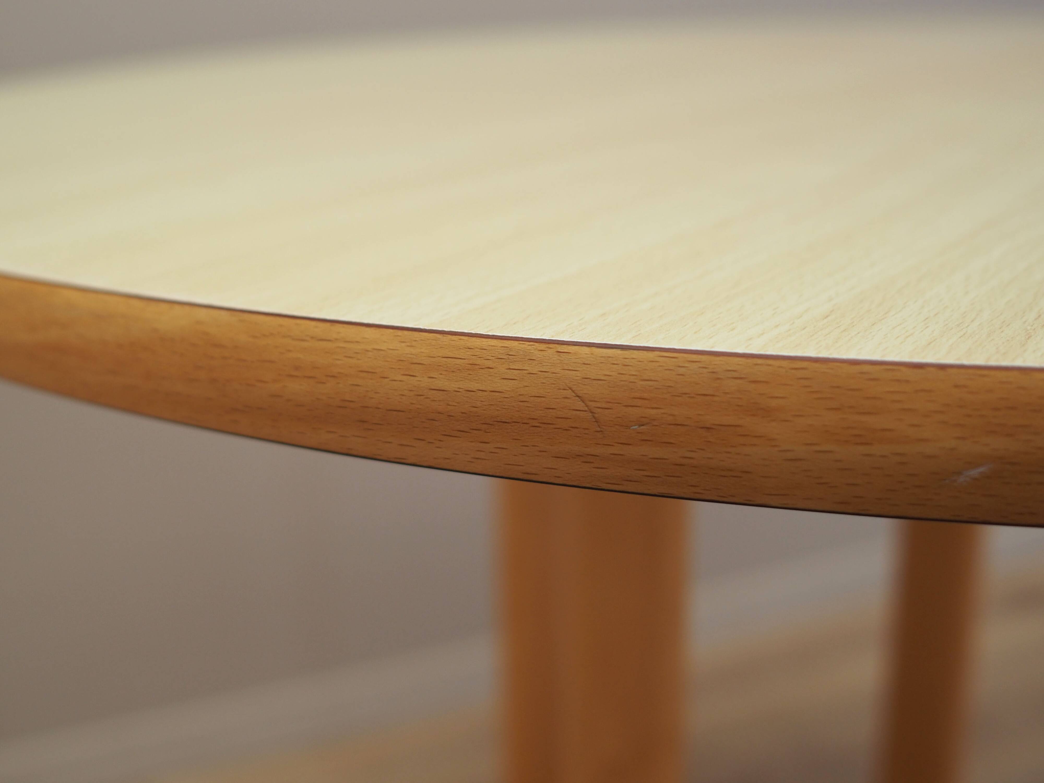 Beech round table, Danish design, 1990s, production: Denmark