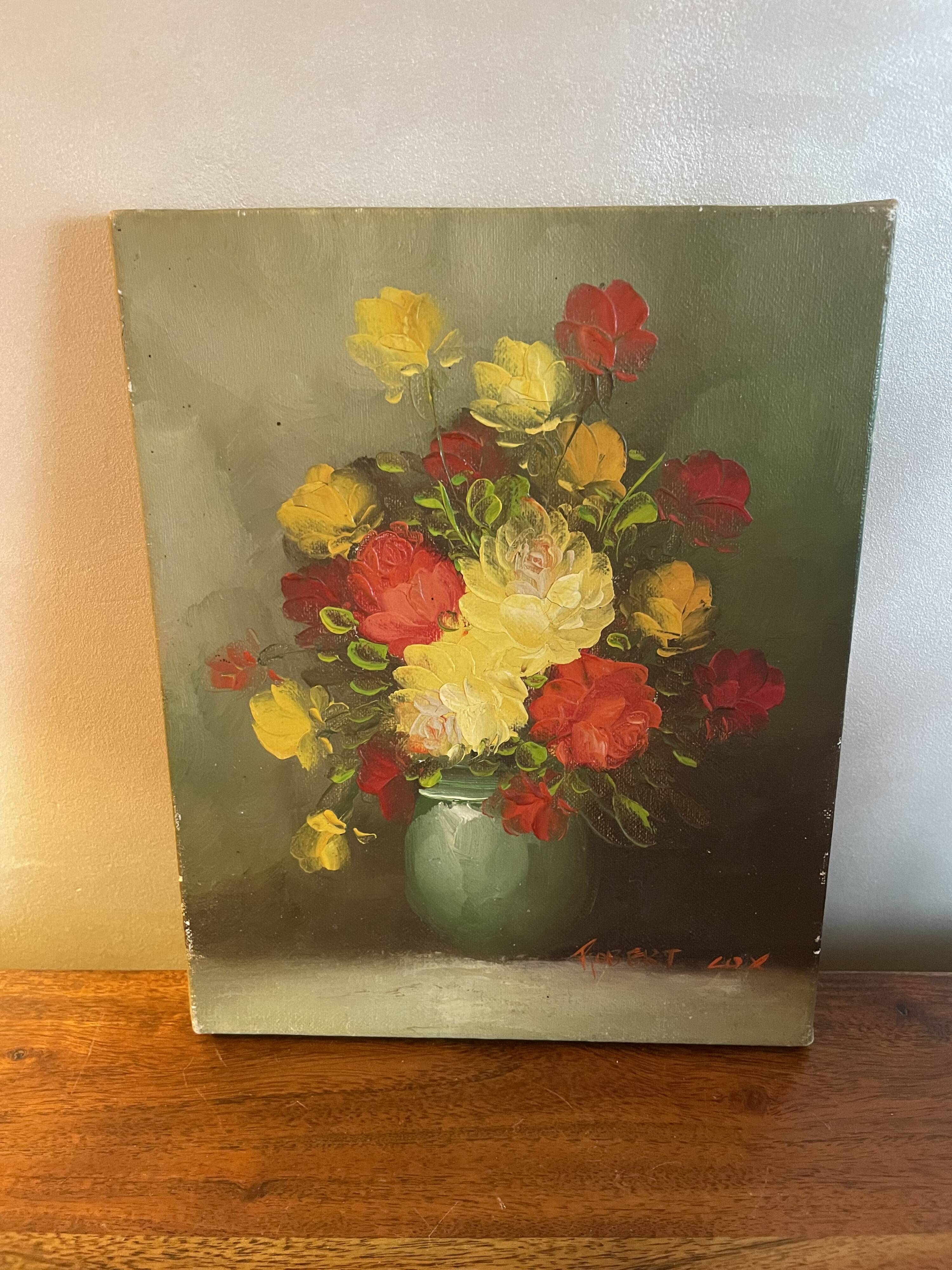Peony bouquet painting