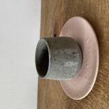 Duo of grey ceramic cups