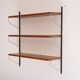 Vintage Scandinavian wall floor in teak metal and brass