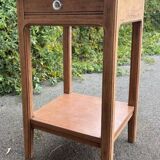 End table/bedside table in oak Formica, art deco