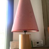 Lampe champignon vintage bois massif