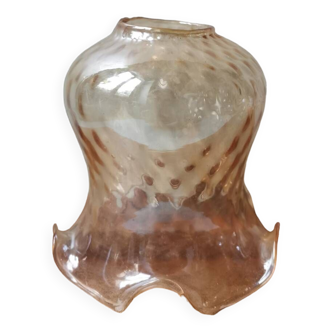 Vintage amber glass pendant lamp globe