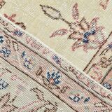 Soft Beige Floral Vintage Rug, One of a Kind Vintage Rug, 277x354 Cm