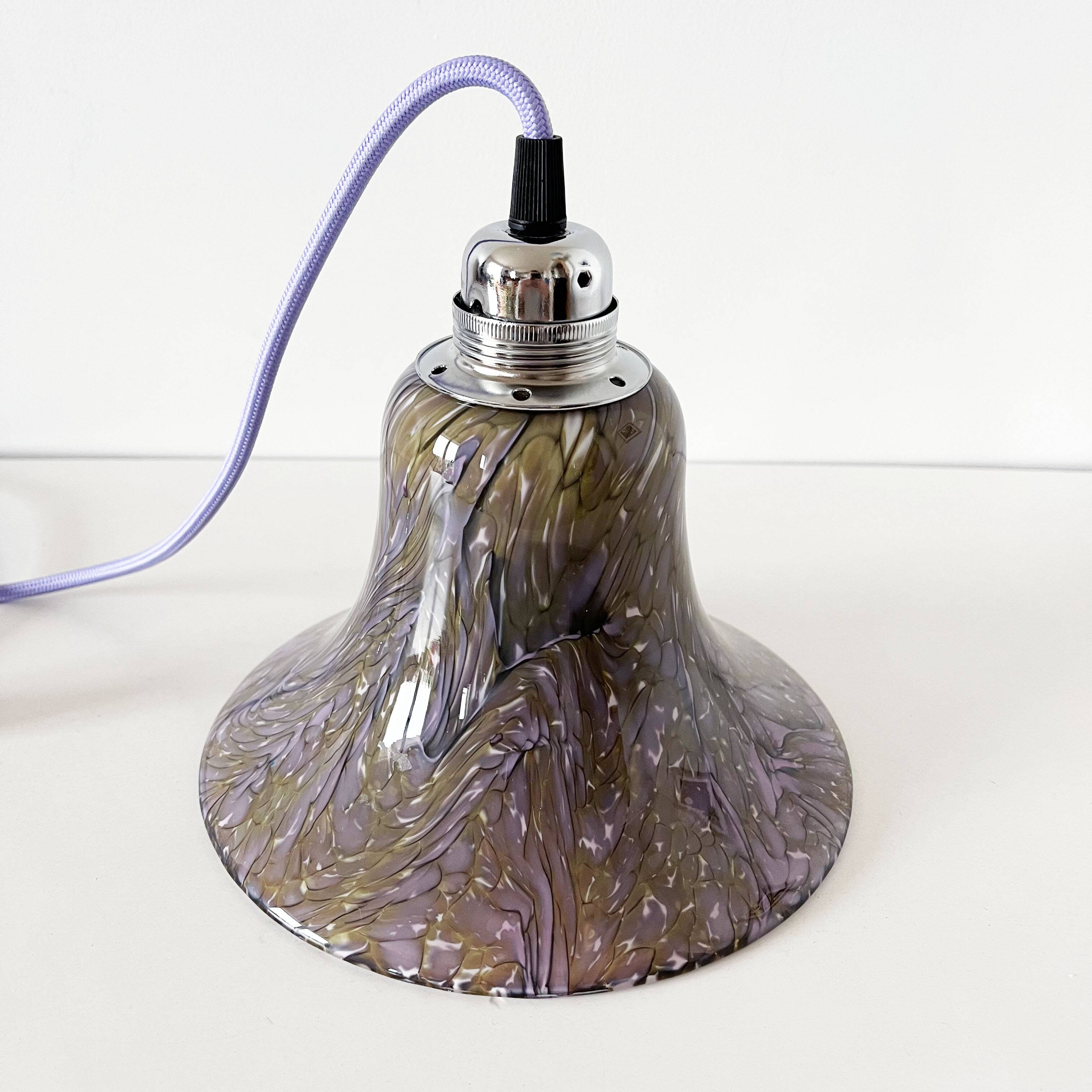 Purple opaline globe portable or pendant lamp
