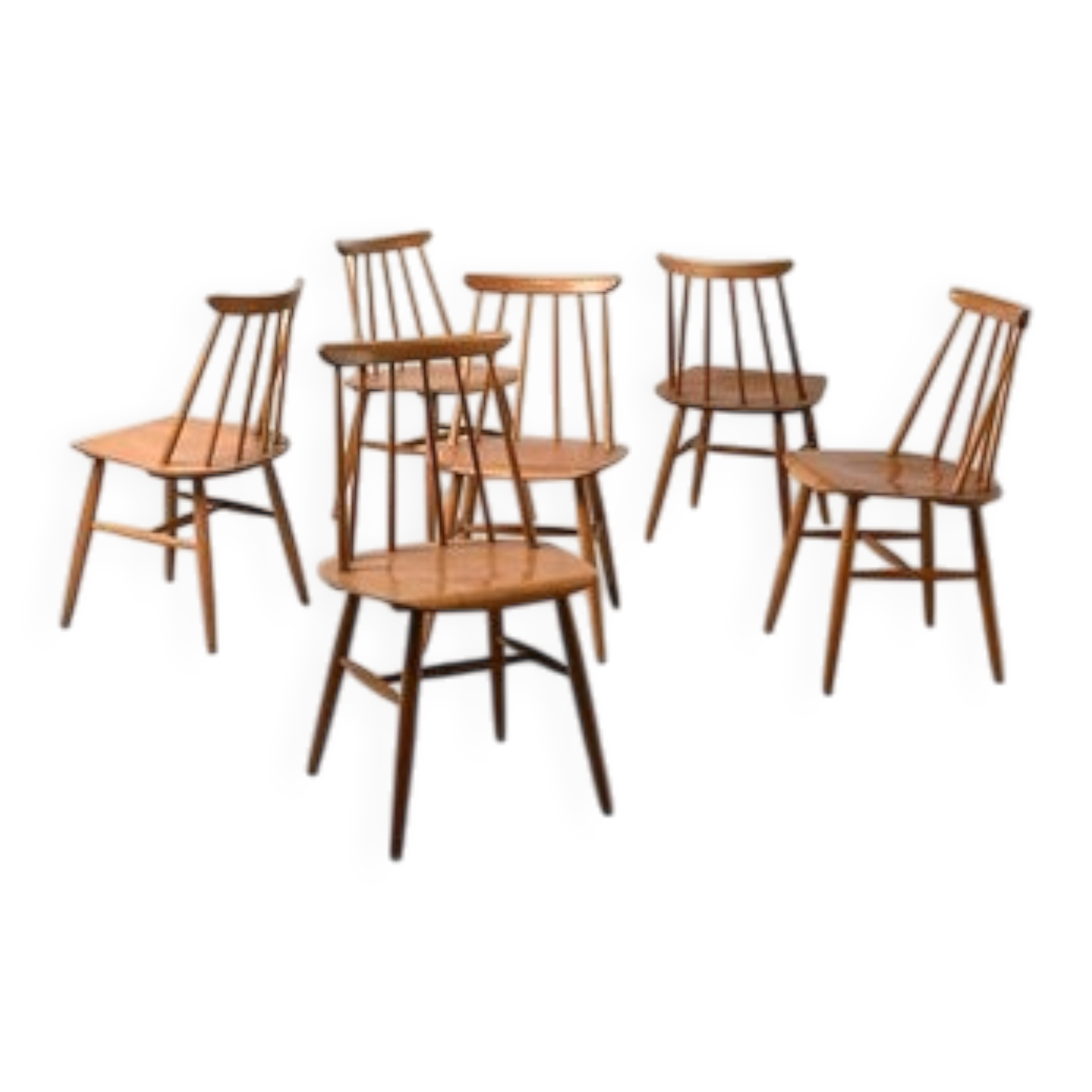 Chaises de salle à manger Mid-Century Modern par Ilmari Tapiovaara, ensemble de 6