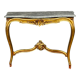 Baroque style console in carved wood with marble top