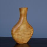 Maple Wood and Glass Sculptural Vase, 1980