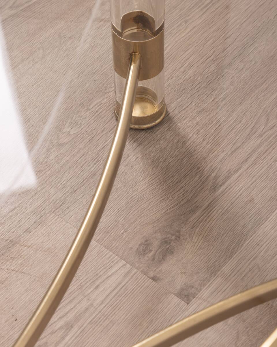 Vintage 70's table in brass and lucite design by sandro petti for metalarte