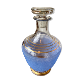 Blue frosted glass carafe