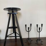 Wrought iron candlesticks