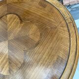 Round clover inlaid side coffee table