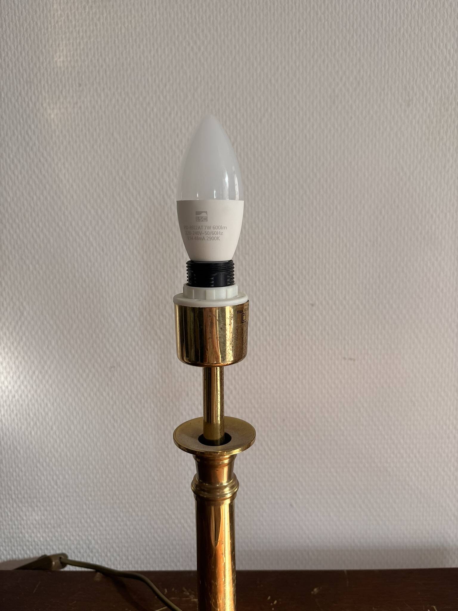 Antique Brass-Gilt Lamp Base Candle Holder Louis XVI XV Style