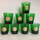 Eight byrrh green glasses