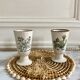 Paire de mazagrans tasses herbier