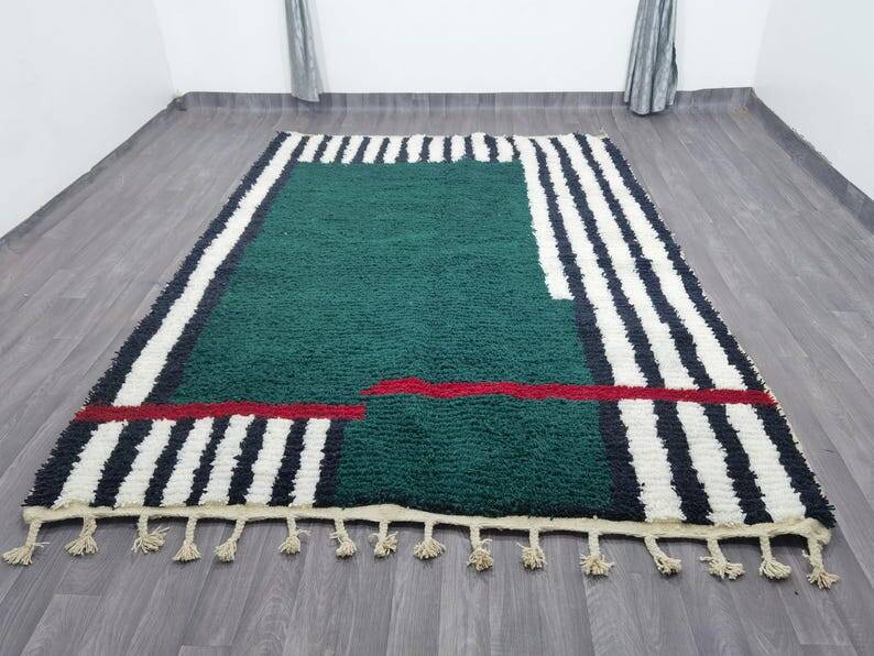 Magnifique tapis berbère vert décoré 200/300cm