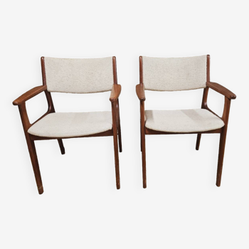 Pair of Scandinavian teak armchairs by Kurt Østervig, Denmark 1960