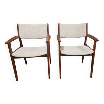 Pair of Scandinavian teak armchairs by Kurt Østervig, Denmark 1960