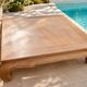 Grande table basse Opium en teck massif cérusé 155 x 155 cm