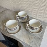 Set of three Adams cups and three saucers