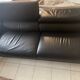 Roche Bobois black leather sofa