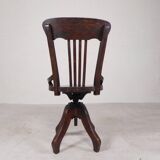 Oak desk chair, studio chair, height adjustable, 1930s