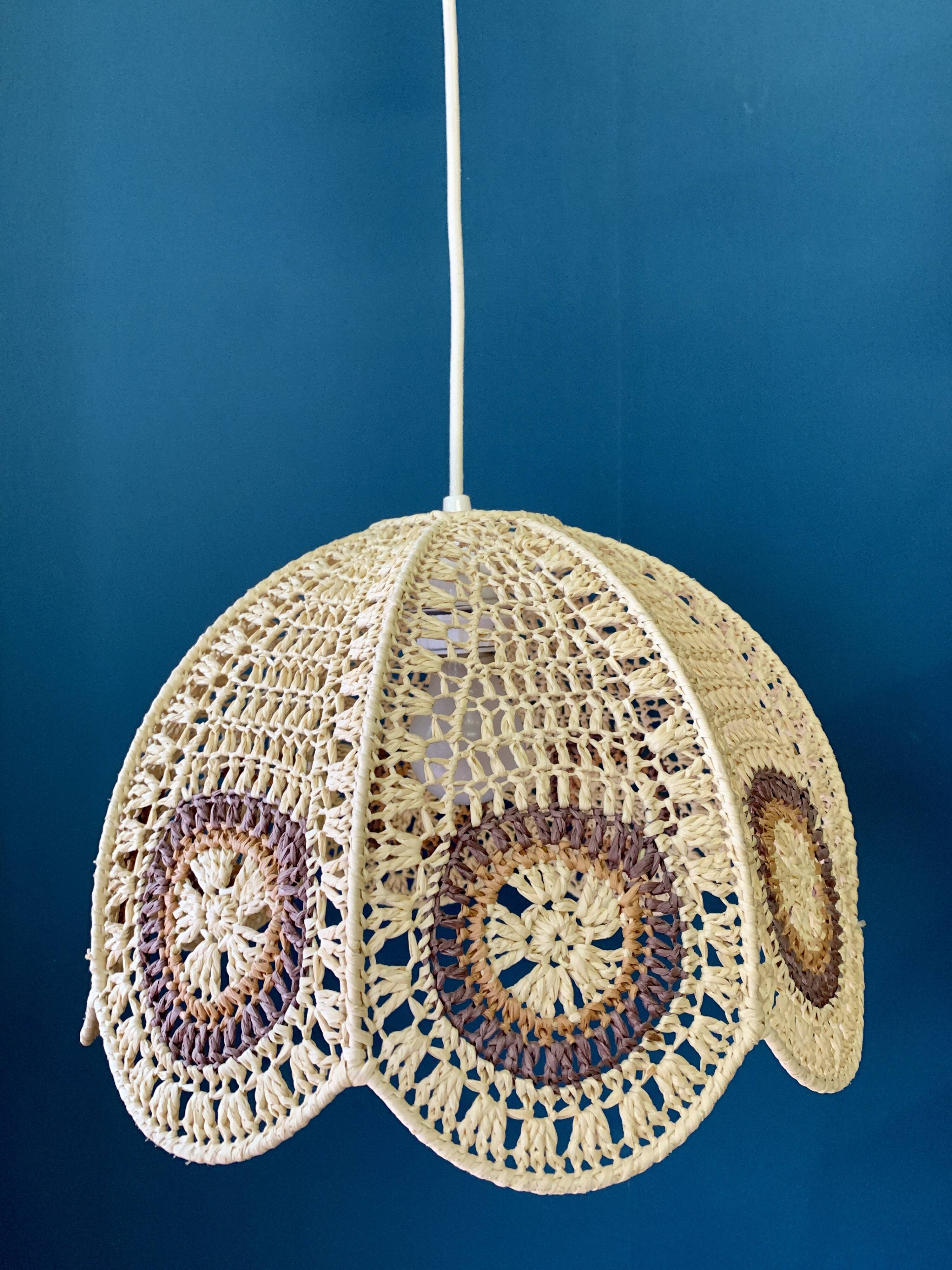 Suspension flowers in raffia - 60s