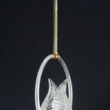 Charming Transparent Art Decò Barovier e Toso Pendant Light Murano Glass, 1940s