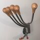 Vintage Wall mount ‘Octopus’ metal and wood swivel coat rack