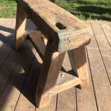 Trestle-shaped wooden bench