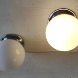 Ceiling light or table lamp with opaline globe, diameter 15 cm - mid 20th century.