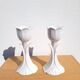 Pair of ceramic tulip candlesticks